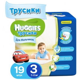 Трусики Huggies 3 для мальчиков 7-11 кг 19 шт.