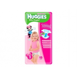 Подгузники Huggies Ultra Comfort 5 для девочек (12-22 кг) 15 шт.